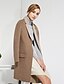 cheap Women&#039;s Coats &amp; Trench coats-C＋IMPRESS Women‘s Work Simple CoatSolid Peaked Lapel Long Sleeve Winter Brown Wool / Rayon Medium