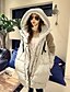 cheap Women&#039;s Puffer&amp;Parka-Women&#039;s Long Down Coat,Casual Daily Solid-Others White Duck Down Long Sleeves Hooded