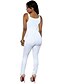 cheap Women&#039;s Jumpsuits-Women&#039;s Jumpsuit Solid Colored V Neck Daily Going out Slim Sleeveless White Black S M L Fall
