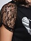 halpa Naisten T-paidat-Naiset Lyhythihainen Keskipaksu Pyöreä kaula-aukko Puuvilla Raion Kevät Seksikäs T-paita,Painettu