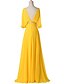 cheap Evening Dresses-A-Line V Neck Floor Length Chiffon Formal Evening Dress with Beading Pleats by Shang Shang Xi