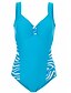 baratos Biquínis e Roupas de Banho Femininas-Mulheres Color Block Nadador Preto Azul Tanquini Roupa de Banho - Estampa Colorida XXL XXXL XXXXL