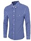 abordables Camisas de hombre-Hombre A Cuadros Camisa - Algodón Casual / Diario Negro / Rosa / Azul / Azul Oscuro / Azul Claro / Manga Larga