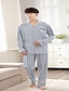 abordables Pyjamas et robes de chambre homme-Col Arrondi Costumes Pyjamas Homme - Imprimé, Tartan