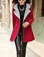 cheap Women&#039;s Coats &amp; Trench Coats-Women&#039;s Going out / Work Simple / Street chic CoatColor Block Hooded Long Sleeve Fall / Winter Pink / Red /