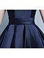 cheap Cocktail Dresses-A-Line Cute Dress Homecoming Cocktail Party Asymmetrical Short Sleeve Illusion Neck Satin with Ruched Appliques 2024