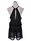 cheap Women&#039;s Jumpsuits &amp; Rompers-Women&#039;s Going out Halter Neck Black Romper, Solid Colored Backless M L XL Sleeveless Summer