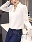 abordables Blusas y camisas de mujer-Mujer Trabajo Camisa, Escote en Pico Un Color Blanco / Primavera / Verano