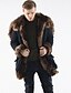 cheap Men&#039;s Jackets &amp; Coats-Men&#039;s Coat Winter Long Coat Jacket Long Sleeve Patchwork Black / Faux Fur / Plus Size