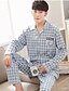 abordables Pyjamas et robes de chambre homme-Col Arrondi Costumes Pyjamas Homme - Imprimé, Tartan