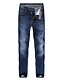billige Herrebukser og -shorts-Afslappet Plusstørrelser Jeans Bukser - Ensfarvet Blå