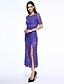 cheap Maxi Dresses-Women&#039;s Asymmetrical Party Casual / Street chic Maxi Bodycon Dress - Solid Colored Lace Summer Cotton Black Purple L XL XXL / Backless