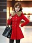 cheap Women&#039;s Coats &amp; Trench Coats-Women&#039;s Going out / Work Vintage Wool Coat - Solid Colored Shirt Collar / Fall / Winter
