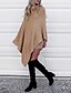 voordelige Damestruien-Dames Informeel Street chic Cut Out Effen Cloak / Capes Katoen Lange mouw Vleermuismouw Lang Trui Cardigans Coltrui Herfst Winter Khaki Grijs