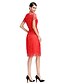 preiswerte Kleider für besondere Anlässe-Eng anliegend Schmuck Knie-Länge Spitze Kleid mit Spitze durch TS Couture®