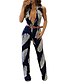 cheap Women&#039;s Jumpsuits &amp; Rompers-Women&#039;s Print Blue / Multi-color JumpsuitsSexy Round Neck Sleeveless