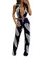 cheap Women&#039;s Jumpsuits &amp; Rompers-Women&#039;s Print Blue / Multi-color JumpsuitsSexy Round Neck Sleeveless