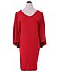 cheap Plus Size Dresses-Women&#039;s Flare Sleeve Plus Size Daily Batwing Sleeve Slim Bodycon Loose Dress - Solid Colored Red, Backless Black Red Blue XL XXL XXXL