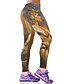 baratos Leggings de mulher-Mulheres Diário Básico Legging - Animal, Estampado Cintura Média Amarelo S M L / Skinny