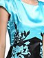 levne Dámské šaty-Dámské Větší velikosti Na běžné nošení Hedvábí Šaty - Barevné bloky Nad kolena