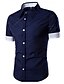 baratos camisas masculinas casuais-Homens Camisa Social Cor Sólida Colarinho Clássico Vinho Branco Preto Azul Ciano Manga Curta Diário Blusas Casual / Verão / Verão