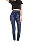 voordelige Leggings-Dames Katoen Effen kleur / Print / Gerafeld Legging - Bloemen Blauw