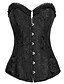 cheap Corsets &amp; Shapewear-Women&#039;s Lace Up Plus Size / Overbust Corset - Jacquard White Black S M L / Sexy