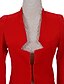 ieftine Sacouri și costume de damă-Femei În V Blazer MuncăMată Manșon Lung Primăvară / Toamnă / Iarnă-Albastru / Roșu / Alb / Negru Subțire Poliester