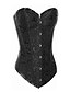 cheap Corsets &amp; Shapewear-Corset Women&#039;s Black White Overbust Corset Lace Up Jacquard