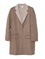 cheap Women&#039;s Coats &amp; Trench coats-C＋IMPRESS Women‘s Work Simple CoatSolid Peaked Lapel Long Sleeve Winter Brown Wool / Rayon Medium