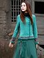 billige Bluser og trøjer til kvinder-Langærmet Rund hals Medium Damer Paisley Forår Efterår Vintage I-byen-tøj Skjorte,Bomuld Polyester Spandex
