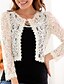 cheap Women&#039;s Jackets-Women&#039;s Wrap Solid Colored Plus Size Lace Long Sleeve Daily Tops Black Beige