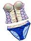 levne Bikini a plavky-Dámské Barevné bloky Květinový Sportovní Tisk Tankini Plavky Tisk Bandeau Plavky Plavky Modrá