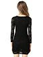 cheap Mini Dresses-Women&#039;s Sheath Dress Long Sleeve Solid Colored Lace Spring Fall Sophisticated Party Black / Mini