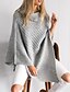 voordelige Damestruien-Dames Informeel Street chic Cut Out Effen Cloak / Capes Katoen Lange mouw Vleermuismouw Lang Trui Cardigans Coltrui Herfst Winter Khaki Grijs