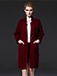 cheap Women&#039;s Sweaters-Women&#039;s Casual / Daily Simple Solid Colored Long Sleeve Long Cardigan, Stand Fall Wine