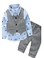 voordelige Sets-Jongens Kledingset Lange mouw Effen Lichtblauw Katoen Kinderen Tops Herfst Lente Nette kleding Casual / Dagelijks Kort