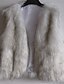 Χαμηλού Κόστους Γυναικεία Παλτό &amp; Καμπαρντίνες-Γυναικεία Γούνινο παλτό Καθημερινά / Πάρτι/Κοκτέιλ / Μεγάλα Μεγέθη Σέξι / Απλό Μονόχρωμο,Αμάνικο Λαιμόκοψη V Χοντρό Φθινόπωρο / Χειμώνας
