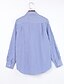 cheap Women&#039;s Blouses &amp; Shirts-Women&#039;s Chinoiserie Cotton Shirt - Embroidered Shirt Collar Blue / Fall / Embroidery / Fine Stripe