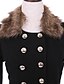 cheap Women&#039;s Coats &amp; Trench Coats-Women&#039;s Daily Casual Winter Solid Round Neck Long Sleeves Long Wool Others Ruffle Patchwork
