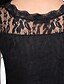 cheap Women&#039;s Dresses-Women&#039;s Work Bodycon Dress - Solid Colored Lace V Neck Summer Black M L XL