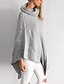 voordelige Damestruien-Dames Informeel Street chic Cut Out Effen Cloak / Capes Katoen Lange mouw Vleermuismouw Lang Trui Cardigans Coltrui Herfst Winter Khaki Grijs