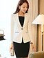 abordables Blazers Femme-Blazer Femme,Couleur Pleine Décontracté / Quotidien Travail simple Printemps Automne Manches longues Revers en Pointe Normal Polyester