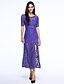 cheap Maxi Dresses-Women&#039;s Asymmetrical Party Casual / Street chic Maxi Bodycon Dress - Solid Colored Lace Summer Cotton Black Purple L XL XXL / Backless