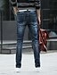 baratos Calças &amp; Calções para Homem-Masculino Jeans Casual Cor Solida Algodão Azul