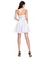 ieftine Rochii de Domnișoare de Onoare-A-Line Jewel Neck Short / Mini Lace / Organza Bridesmaid Dress with Beading / Appliques / Sash / Ribbon by LAN TING BRIDE®