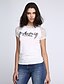 halpa Naisten T-paidat-Women&#039;s Lace up Print White/Black T-shirt,Round Neck Short Sleeve