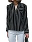 cheap Women&#039;s Blouses &amp; Shirts-Women&#039;s Casual Casual All Seasons Blouse Striped V Neck Long Sleeve