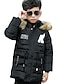 cheap Outerwear-Boy&#039;s Daily Solid Down &amp; Cotton Padded