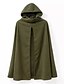 olcso Női kabátok és ballonkabátok-Alkalmi Utcai sikk Téli-Női Cloak / Capes,Egyszínű Kapucni Ujjatlan Zöld Nejlon Vastag